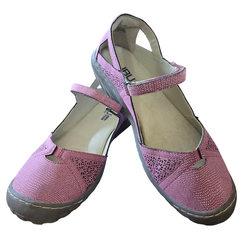 JBU by Jambu Cottage Megan Purple Vegan Laser Cut Flowers Mary Jane Flats 7.5W